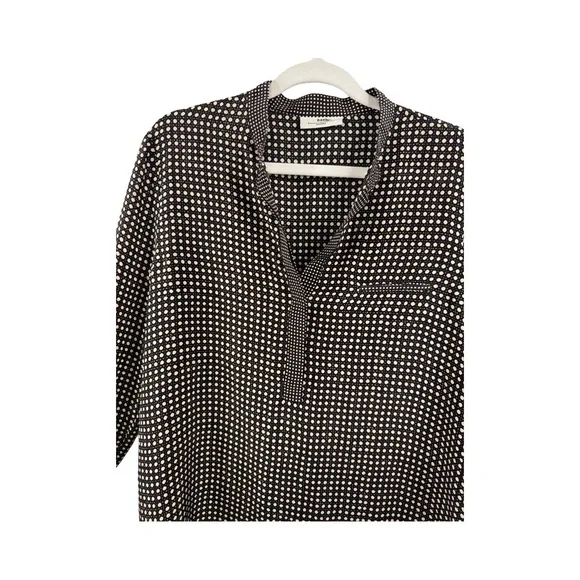 Day Birger ET Mikkelsen Long Sleeve 100% Silk Pop Over Tunic Black/white SZ 38(M - Picture 2 of 9